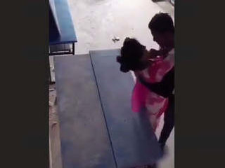 Indian couple's intimate moment in a classroom