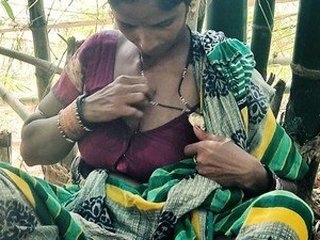 Indian housewife engages in open-air intimacy amidst the woods