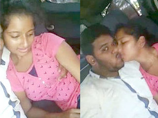 A young woman from Goa gives oral pleasure to her partner in a vehicle
