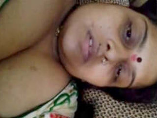 Bhabi displays her large breasts during a video chat