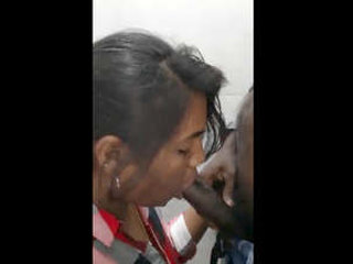 Indian office beauty performs a sensual oral sex act on her superior in the workplace