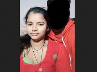 Indian girl with bashful demeanor
