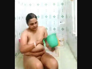 Indian aunty's sensual bath session in the restroom 2