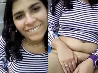 Indian beauty reveals her large breasts and intimate area