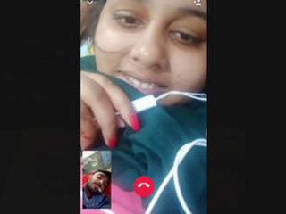 Married brunette flaunts her curves and intimacy in a video call