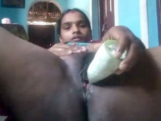 Desi wife pleasures herself with veggies