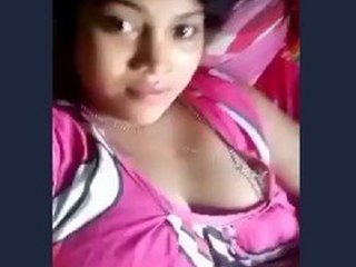 Indian wife with big breasts showcasing her beauty