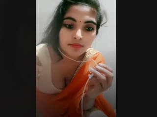Indian sister tempting during social media broadcast