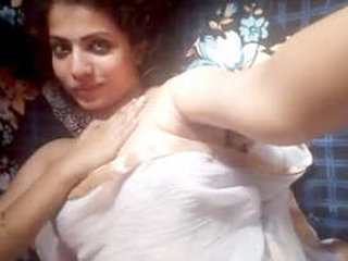 My girlfriend's sensual display with a sheer chunri