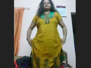 Bhabi in striped pantsuit gets naughty on camera
