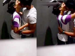 College couple gets frisky in changing room