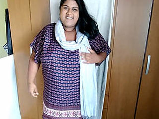 Fat Indian aunty strips down to reveal her curves