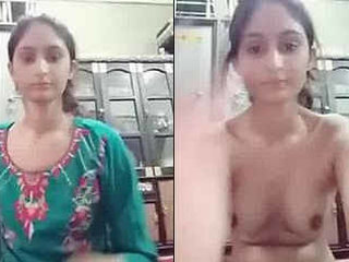 Watch a cute girl strip naked in front of the camera