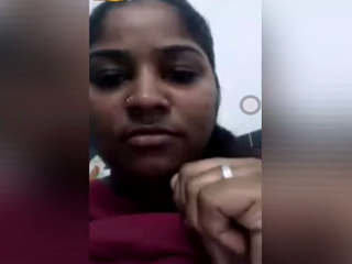 Tamil girl gets horny on video call and raises dick