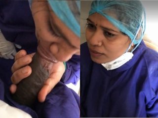 Desi nurse gives a blowjob to a patient in a scandalous video