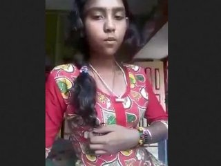 Teen Desi girl masturbates with her fingers