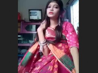 Cute Indian girl in saree gets naughty
