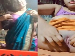 Bangladeshi village wife pleasures herself with her fingers