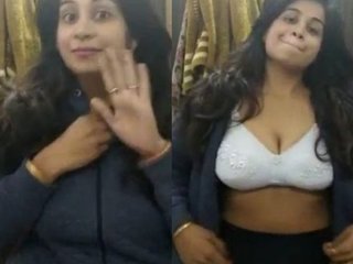 Lustful Indian woman teases her partner with seductive words and big boobs